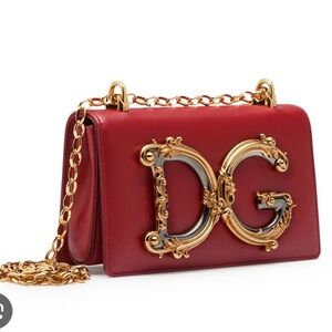 Dolce & Gabbana Red Leather Shoulder Bag NWT